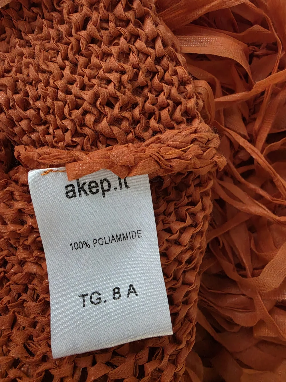 Akep Orange Girls' Fringe Knit Dress, Size 8